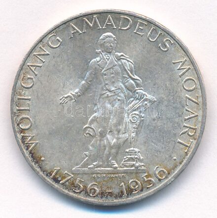 Ausztria 1956. 25Sch Ag 'Mozart' T:1- patina Austria 1956. 25 Schilling Ag 'Mozart' C:AU patina Krause KM#2881