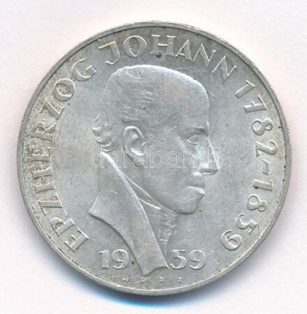 Ausztria 1959. 25Sch Ag 'Johann főherceg' T:2 kis patina Austria 1959. 25 Schilling Ag 'Archduke Johann' C:XF small patina Krause KM#2887
