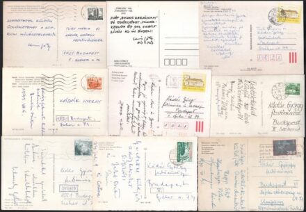 Magyar festőművészek, grafikusok által írt képeslapok, levelek Kádár György festőművésznek. Közel 20 db. Bolmányi Ferenc, Engel Tevan István, Almásy Aladár, Záborszky Gábor, Barabás Márton, Tardi, Vinkler László, Farkas