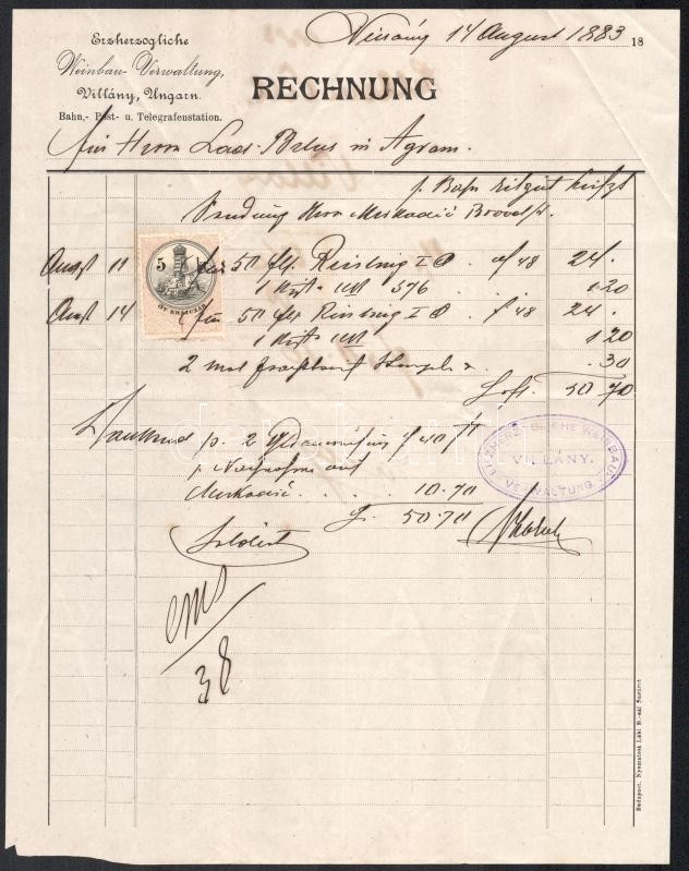 cca 1880 3 db klf fejléces számla. - Image 3