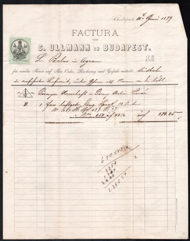 cca 1880 3 db klf fejléces számla. - Image 2