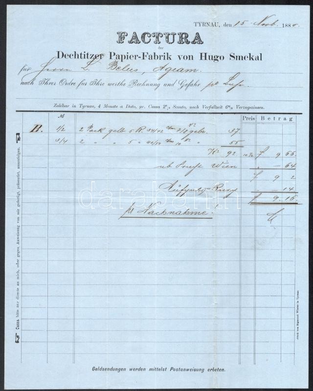 cca 1880 3 db klf fejléces számla. - Image 2