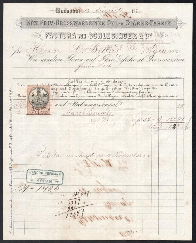 cca 1880 3 db klf fejléces számla. - Image 3
