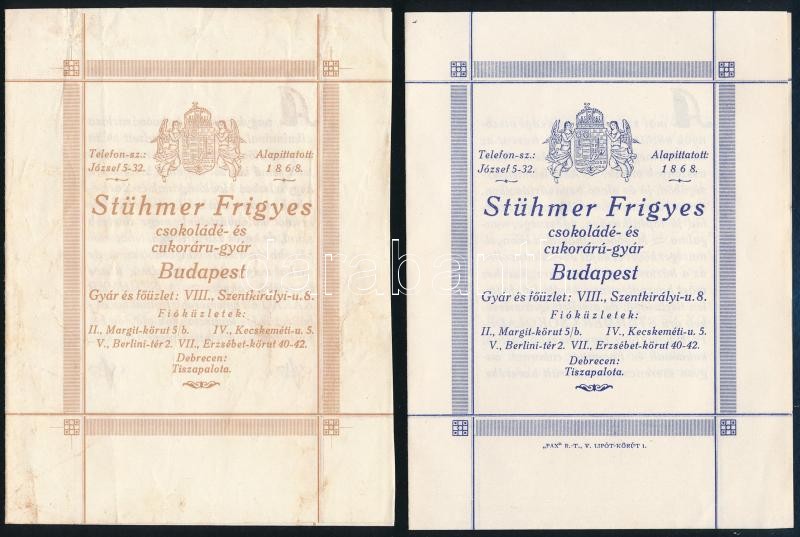 cca 1930 Stühmer reklám nyomtatvány két füzetke