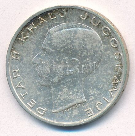 Jugoszlávia 1938. 20D Ag 'II. Péter' T:2 patina Yugoslavia 1938. 20 Dinara Ag 'Petar II' C:XF patina Krause KM#23