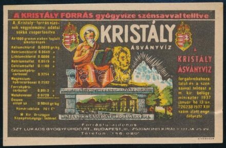 Kristály ásványvíz címke