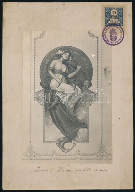 cca 1910 Békéscsaba, Weisz-palota, fali részlet, kartonra kasírozott fotó, feliratozva, 15×10 cm