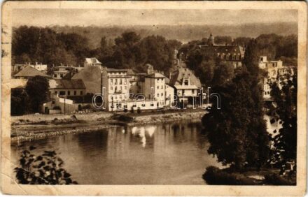 1929 Pöstyén, Piestany; Royal szálloda és Dr. L. Schmidt és Dr. E. Weisz szanatóriumának hátsó részletével / hotel, sanatorium, spa (EB)