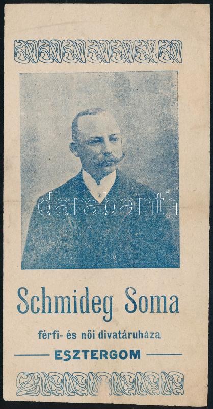 1910 Schmideg Soma férfi- és női divatáruháza Esztergom számolócédula