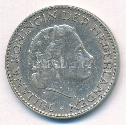 Hollandia 1954. 1G Ag 'I. Julianna' T:2,2- Netherlands 1954. 1 Gulden Ag 'Juliana' C:XF,VF Krause KM#184