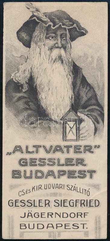 Altvater Gessler Budapest számolócédula