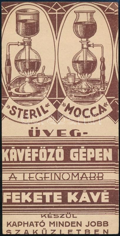 Steril Mocca üveg kávéfőző gép számolócédula