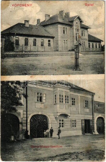 Köpcsény, Kopcany, Kittsee; Magán kórház, Joachim József magyar származású zsidó hegedűművész, karmester és zeneszerző szülőháza / Spital, Geburtshaus Ioachim / hospital, birth house of Hungarian violinist, conductor, composer