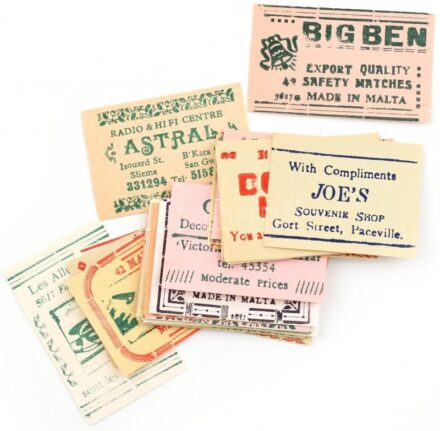 Vegyes máltai gyufacímke tétel, kb. 40 db.