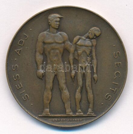 Loósz József (1908-1985.) 1947. 'SAS - Hadifoglyokért, kórházakért, tüdőbetegekért / Siess-Adj-Segíts' Br emlékérem (40mm) T:1- kis patina