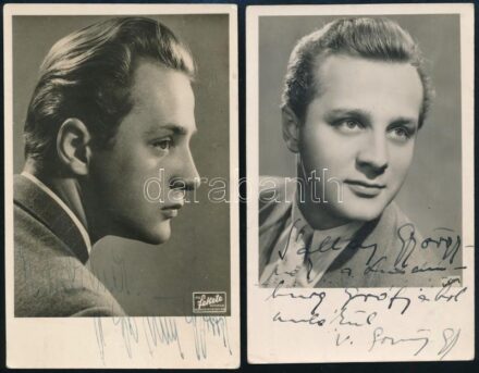 Gozmány György (1920-1973) színművész 2 db aláírt fotója