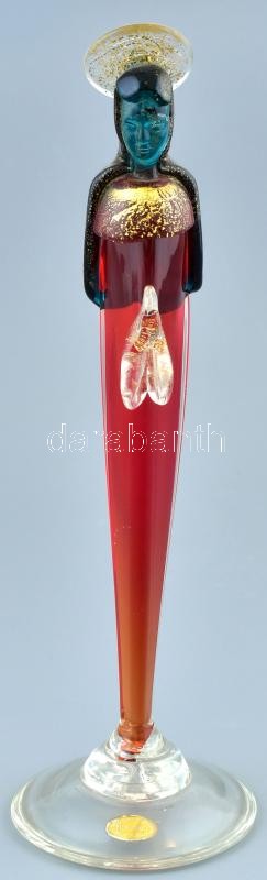 Muránói Madonna, kézzel készített üveg, etikettel jelzett, hibátlan, m:31cm