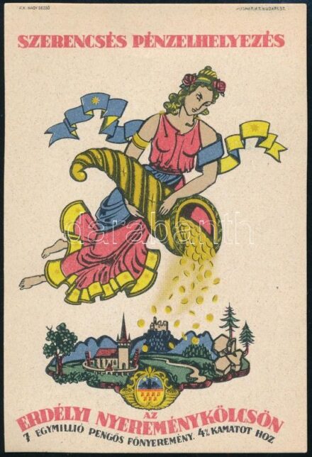 cca 1930 Szerencsés pénzelhelyezés, Erdélyi nyereménykölcsön szórólap