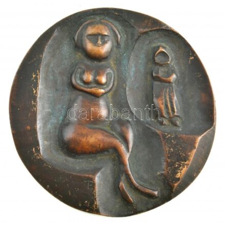 Tornay Endre András (1949-2008) 1978. 'Várakozók' egyoldalas, öntött bronz emlékérem (100m) T:2
