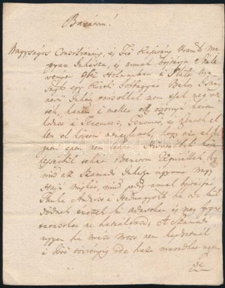 1803 Csép Tutz Adorján levele Harmos István főkapitánynak, melyben leírja, hogy a kapitány juhásza Nagyhajú Miska és bojtárja Panka Andris novemberben a Platt uraságnak egy kürti jobbágyát necsak megverték, hanem iszonyú