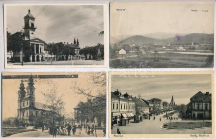 21 db RÉGI történelmi magyar város képeslap vegyes minőségben: Kárpátalja + Horvátország + Vajdaság / 21 pre-1945 historical Hungarian town-view postcards in mixed quality from the Kingdom of Hungary: Transcarpathia + Croatia + Vojvodina