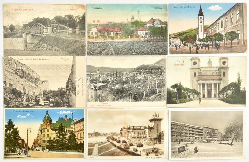 80 db RÉGI magyar város képeslap vegyes állapotban / 80 pre-1950 Hungarian town-view postcards in mixed condition - Image 3