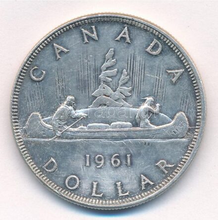 Kanada 1961. 1$ Ag 'Indián kenu' T:2 Canada 1961. 1 Dollar Ag 'Canoe' C:XF Krause KM# 54