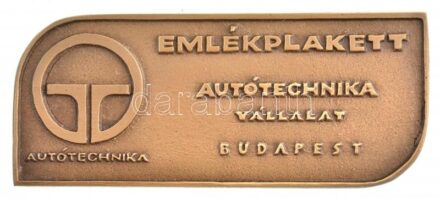 DN 'Autótechnika Vállalat Emlékplakett Budapest / A színvonalas együttműködésért' Br plakett eredeti tokban (~45x110mm) T:1