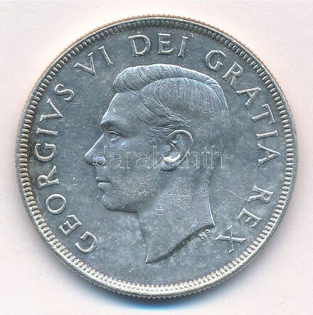 Kanada 1952. 1$ Ag 'VI. György /Indián kenu' hullámok nélkül T:1-,2 Canada 1952. 1 Dollar Ag 'George VI / Canoe' no water lines C:AU,XF Krause KM# 46