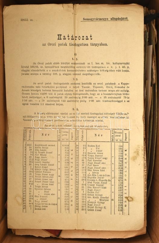 Nagy vegyes papírrégiség tétel, különféle témákkal, változó állapotban. Érdekes, átnézendő anyag.