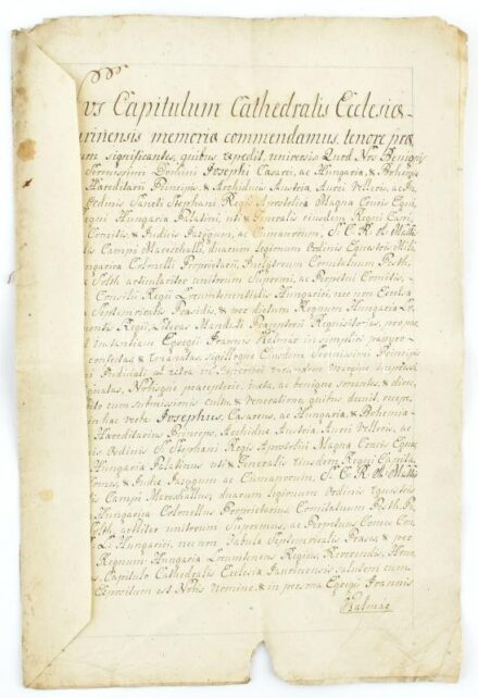 1788 A győri káptalan levele Egregyi Kalmár jános kérvénye tárgyában görsöni, szalavári és farkasdi jószágokról, számos egyházfi aláírásával, végső aláíró: felsőbüki Nagy Imre. 5 kézzel beírt oldalon