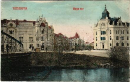 1909 Temesvár, Timisoara; Bega sor / riverside