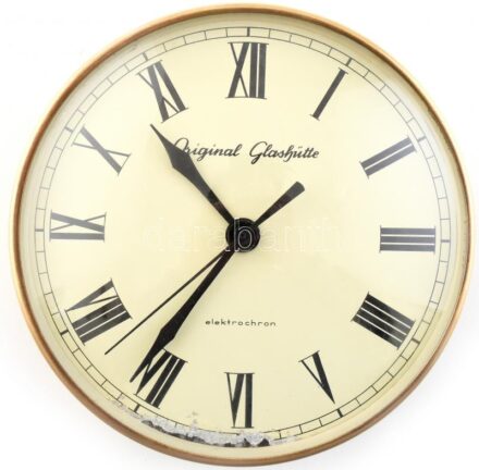 Glashütte, electromehanic, hajóóra, sérült, működik, d:17cm