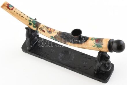 Keleti ópiumpipa fa talapzaton, kopott,28x12cm
