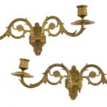 Páros bronz falikar, kopott, h:22cm