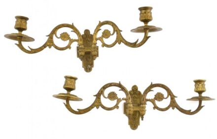 Páros bronz falikar, kopott, h:22cm