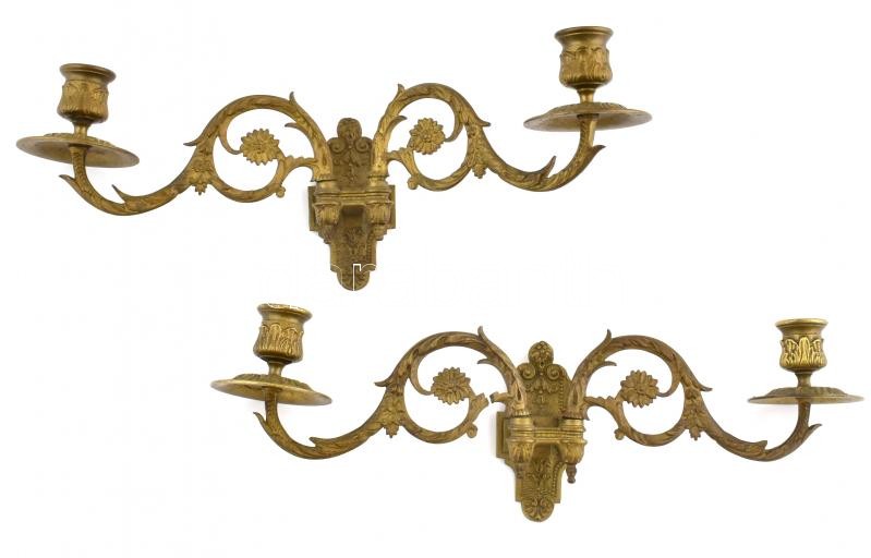 Páros bronz falikar, kopott, h:22cm