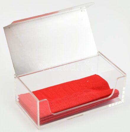 WMF jelzett szalvétatatartó, plexi és fém, hibátlan 19x10x6cm