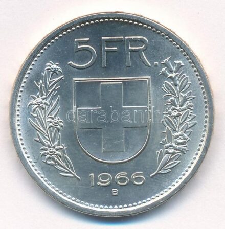 Svájc 1966B 5Fr Ag T:1- Switzerland 1966B 5 Francs Ag C:AU Krause KM#40