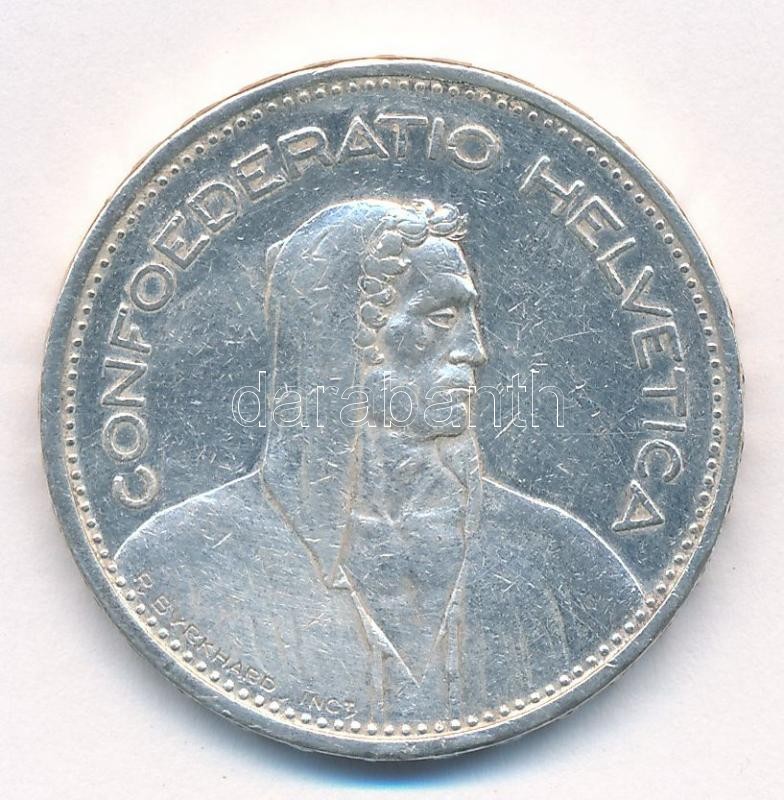 Svájc 1940B 5Fr Ag T:2,2- Switzerland 1940B 5 Francs Ag C:XF,VF Krause KM#402 - Image 2