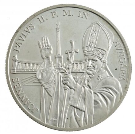 1991. 500Ft Ag 'II. János Pál pápa látogatása' dísztokban T:1- (PP) patina, ujjlenyomat Adamo EM120