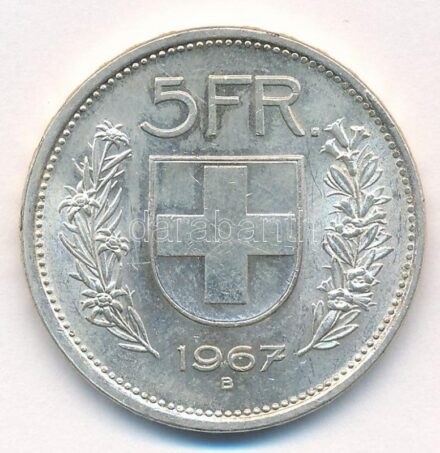 Svájc 1967B 5Fr Ag T:1- Switzerland 1967B 5 Francs Ag C:AU Krause KM#402