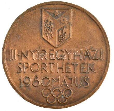 1980. 'Nyíregyházi Sporthetek 1980 május' Br emlékérem (125mm) T:2