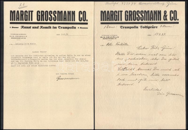 cca 1930 Margit Grossmann mit Ihre Katzen, /és macskái. Mutatványos, artista szerződése és fotók az előadásról - Image 2