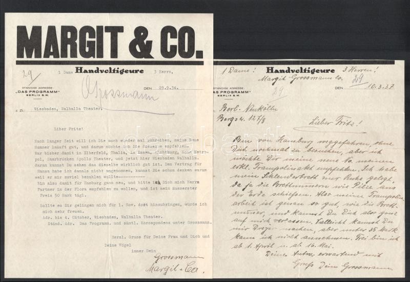 cca 1930 Margit Grossmann mit Ihre Katzen, /és macskái. Mutatványos, artista szerződése és fotók az előadásról - Image 4