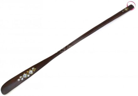 Fa cipőkanál, gyöngyház berakással, h:70cm