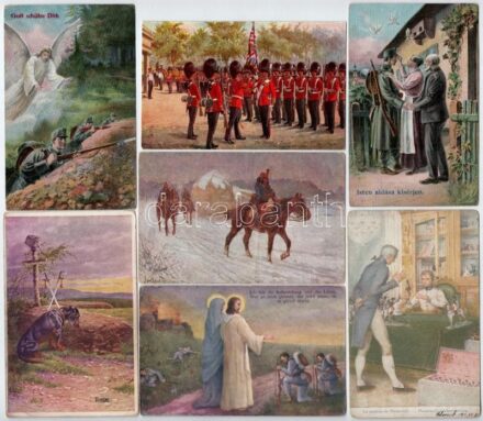 14 db RÉGI első világháborús katonai fotó és képeslap / 14 pre-1945 WWI military photos and postcards