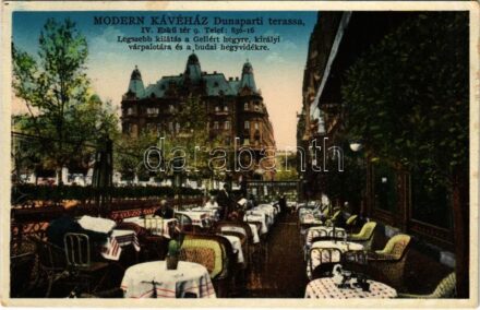 Budapest V. Modern Kávéház dunaparti terasza. Eskü tér 9.
