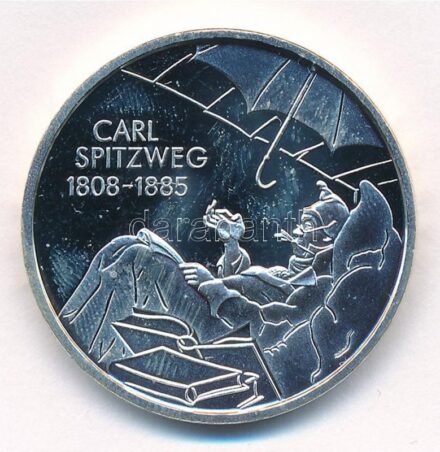Németország 2008D 10E Ag 'Carl Spitzweg születésének 200. évfordulója' T:PP ujjlenyomat Germany 2008D 10 Euro Ag 'Carl Spitzweg - 200th Anniversary of Birth' C:PP fingerprint Krause KM#273