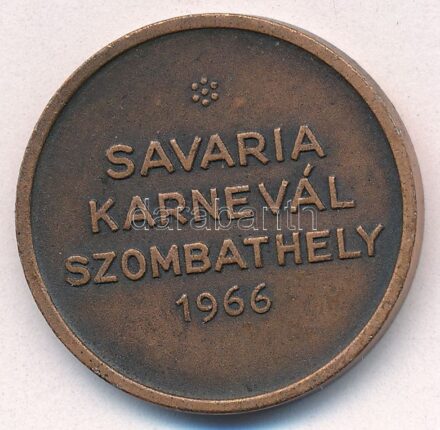 1966. 'Savaria Karnevál Szombathely / Claudius Caesar AVG PM TRIM PPP' kétoldalas, bronzozott Al emlékérem (30mm) T:1-